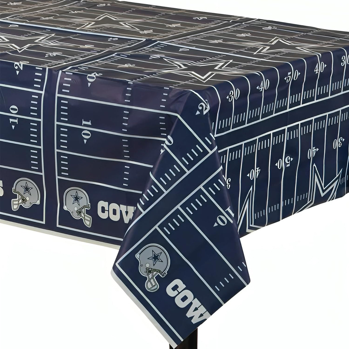 Dallas Cowboys All-Over Print Plastic Table Cover - Pack of 12