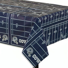 Dallas Cowboys All-Over Print Plastic Table Cover - Pack of 12