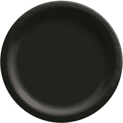 Classic Black 10-inch Paper Dinner Plates - Solid Color, 50-ct - Case of 6
