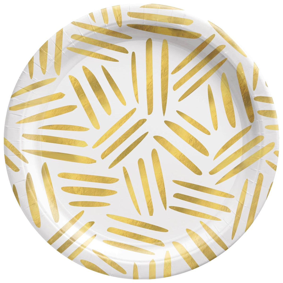 10-inch Gold Metallic Round Paper Plates, 20-ct - Case of 24