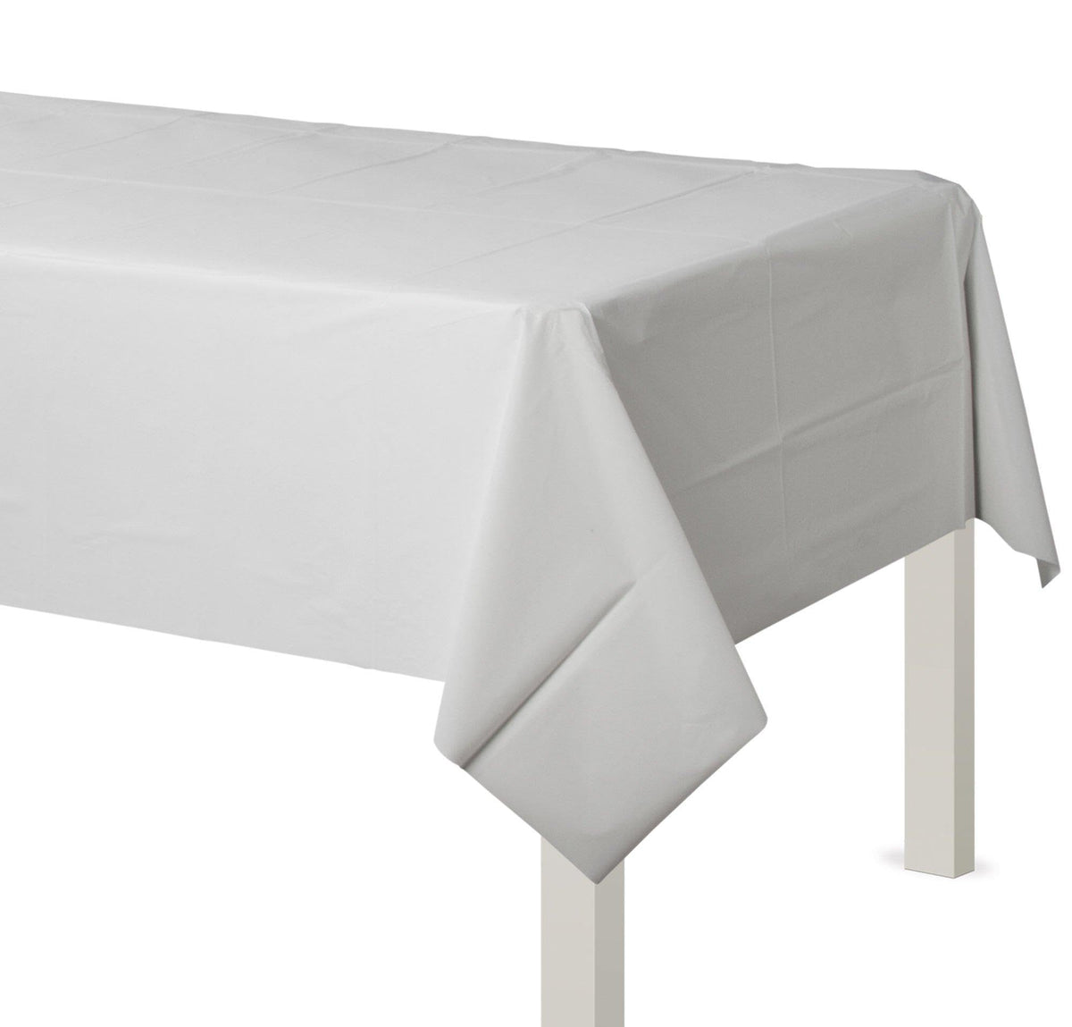 Classic White Plastic Table Cover - 54 x 108 - Pack of 12