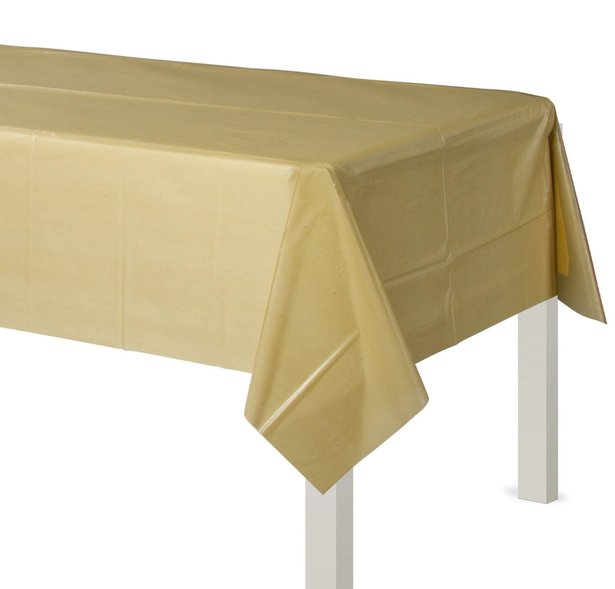 Gold Plastic Table Cover - 54x108 inches - Pack of 6