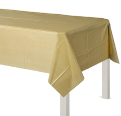 Gold Plastic Table Cover - 54x108 inches - Pack of 12