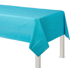 Caribbean Blue Plastic Table Cover, 54 x 108 - Case of 48