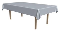 Elegant Silver Plastic Table Cover - 54x108 - Pack of 6