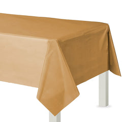 Gold Plastic Table Cover - 54" x 108" - Pack of 12