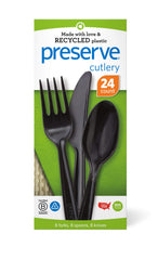 Black Assorted Cutlery Set - 24 Count - Pack of 2