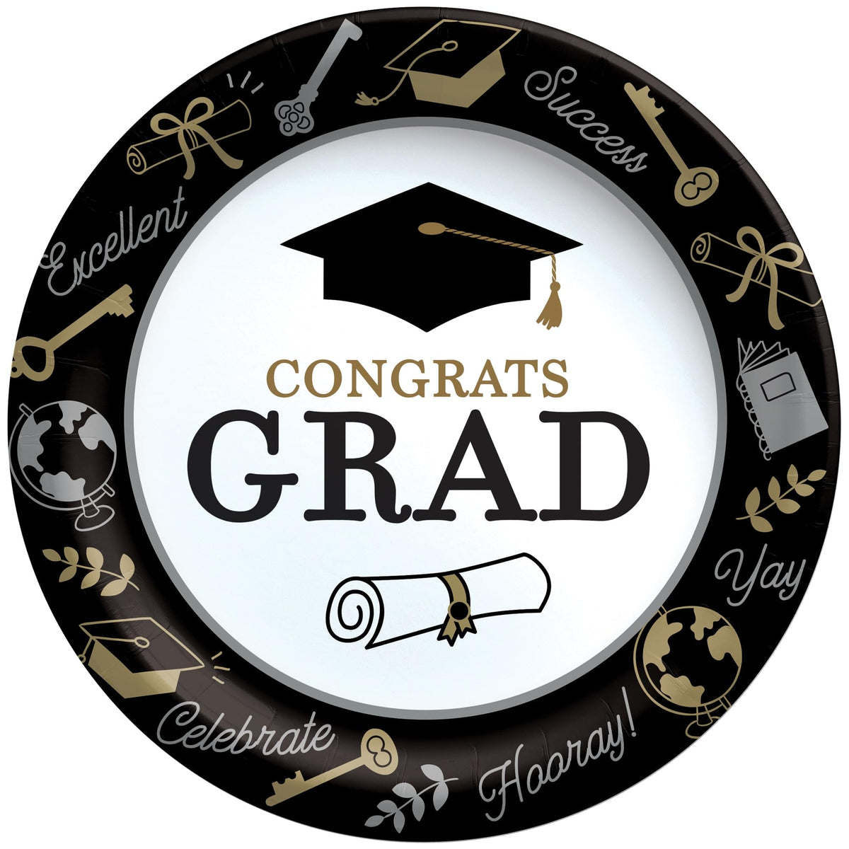 Glad to Be a Grad 8.5-inch Graduation Paper Plates, 8-ct - Pack of 3