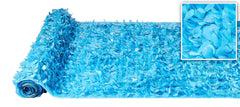 Metallic Blue Floral Vinyl Curtain - 15FT - Case of 10