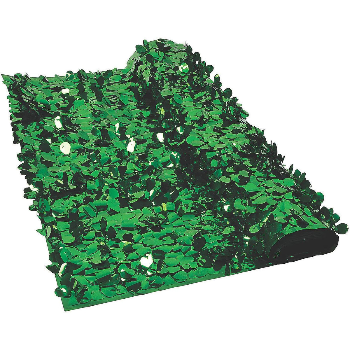 15ft Green Metallic Floral Vinyl Party Curtain - Case of 10