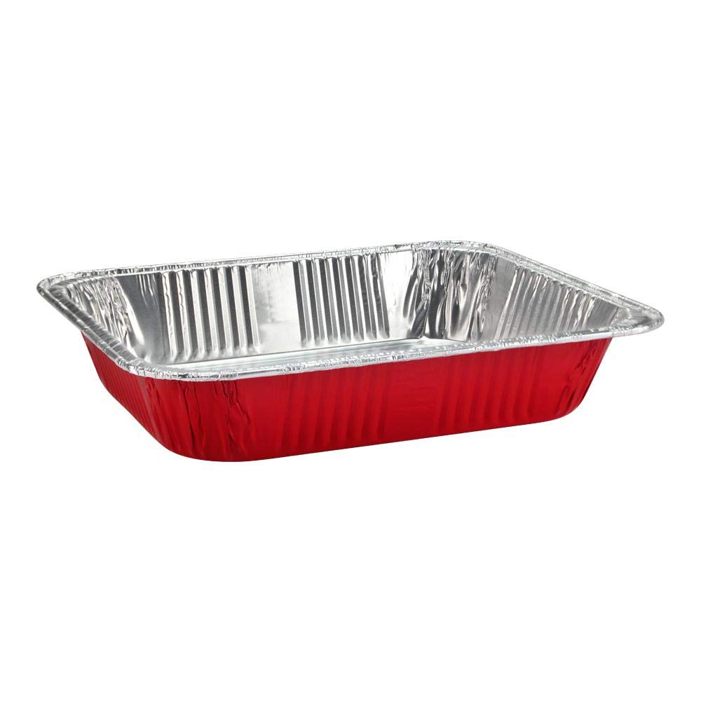 Red Aluminum Half Chafing Pan - Pack of 12