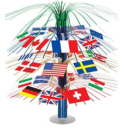 International Flag Cascade Centerpiece - Pack of 2