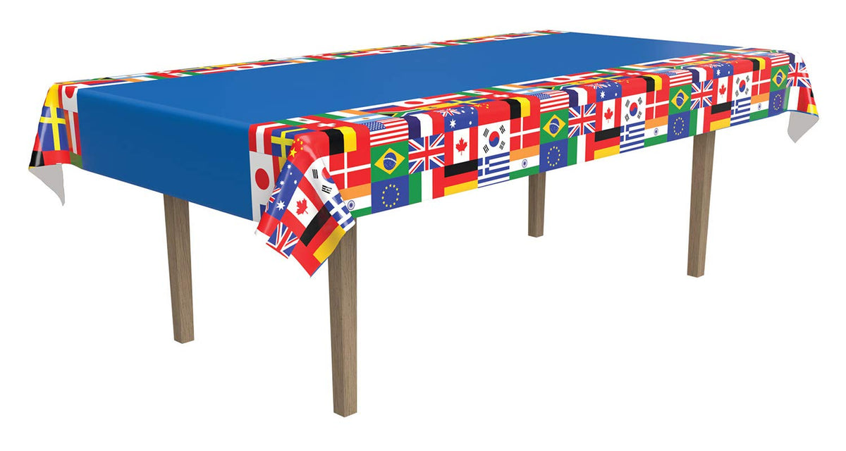 International Flag Table Cover - Perfect for Sports Celebrations - Case of 48