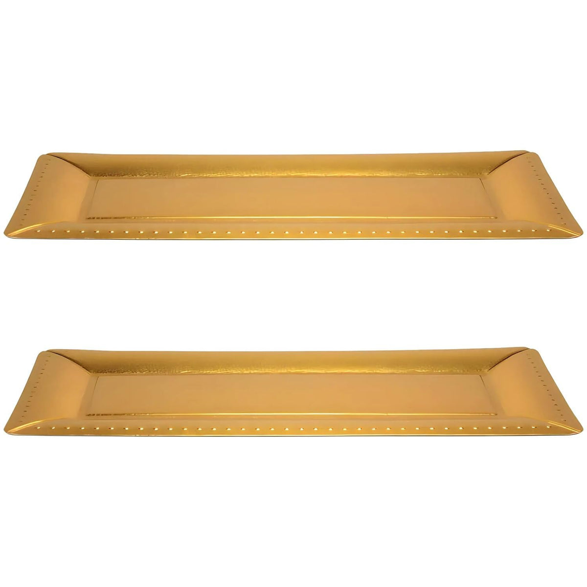 Elegant Gold Plastic Serving Trays - Set of 3 - Pack of 3