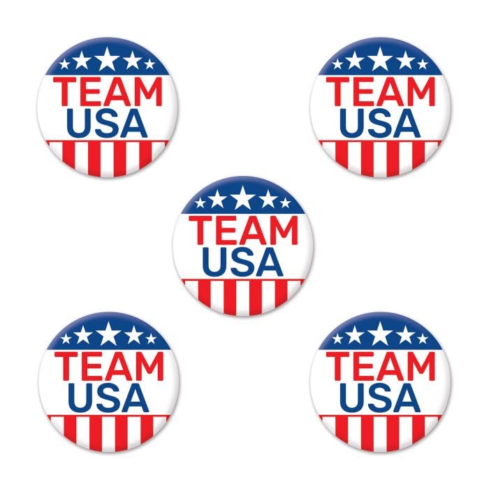 Team USA Party Button Pack - Set of 5 - Case of 12