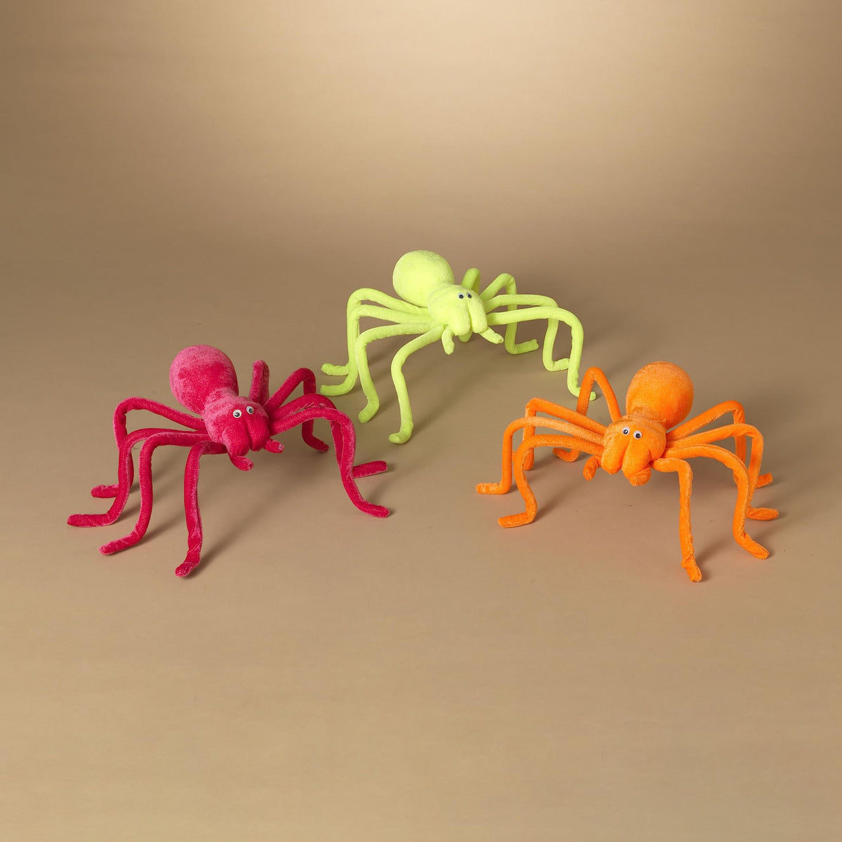 Neon Pink Flocked Spider Prop - 22.8 Inches - Case of 4