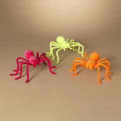 Neon Pink Flocked Spider Prop - 22.8 Inches - Case of 4