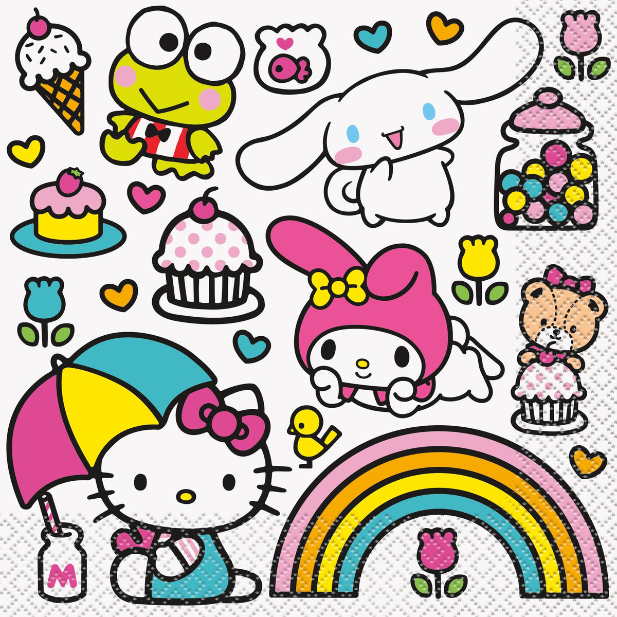 Hello Kitty & Friends Lunch Napkins - 16 Count - Pack of 3