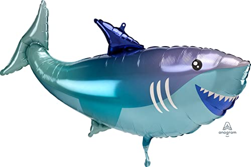 Metallic Ombre Shark Shape Balloon - Case of 15