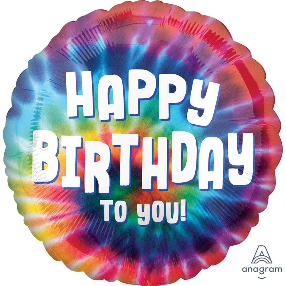 Vibrant Tie-Dye Metallic Foil Balloon - Pack of 2