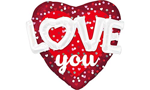 Valentine's Day Multi-Love Hearts and Dots Foil Balloon - Pack of 5