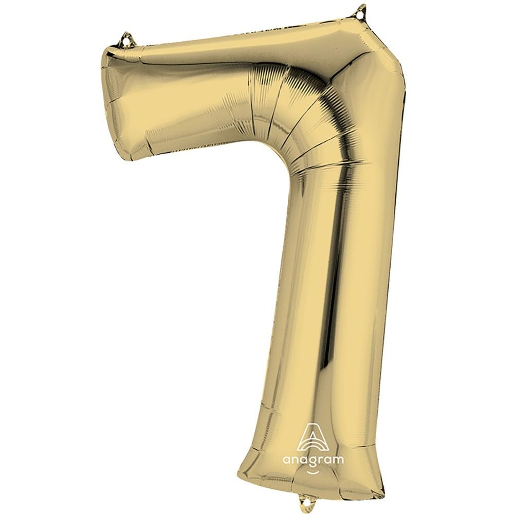 Metallic Gold Number 7 Foil Balloon - Pack of 5