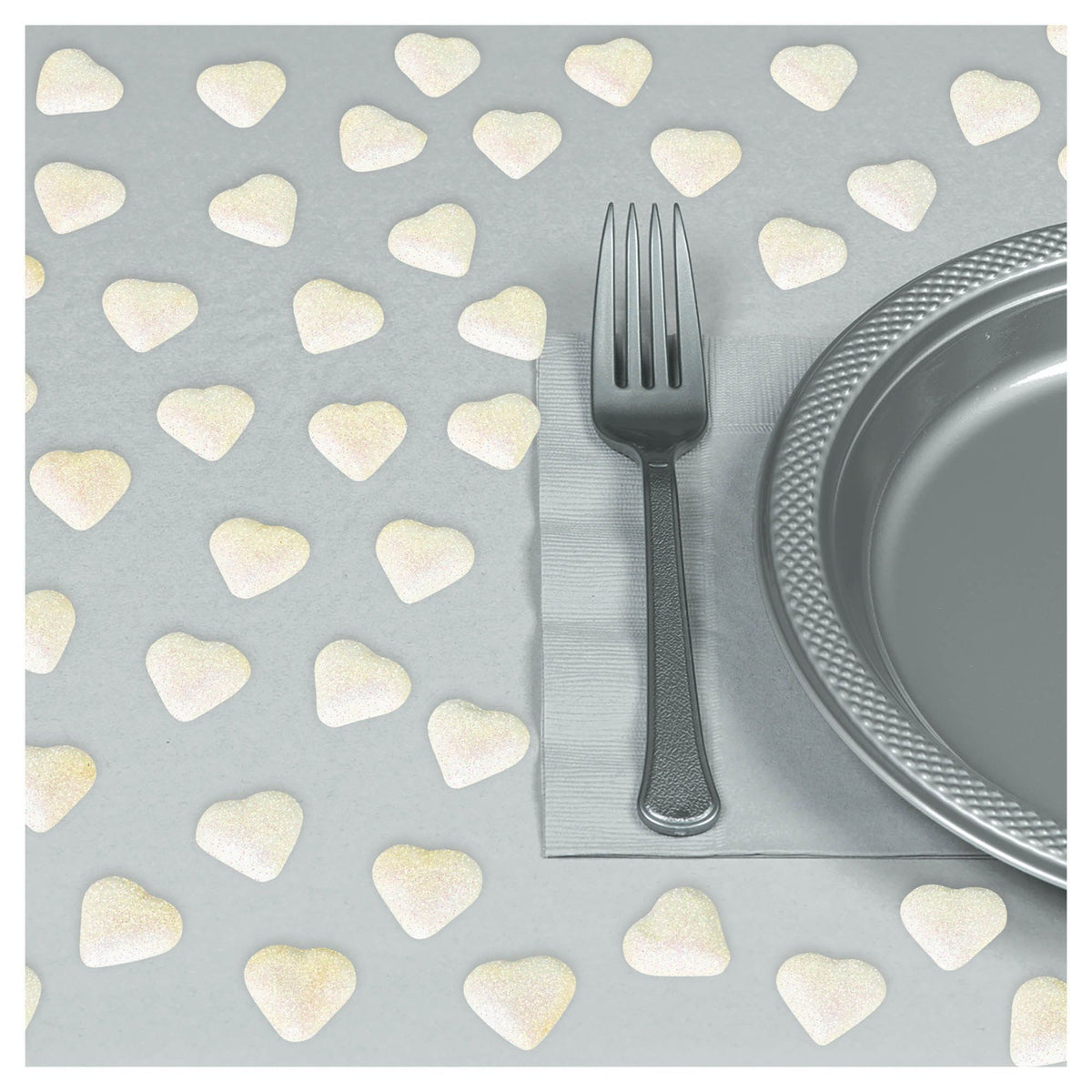 Heart Confetti Table Scatter, White, 40-ct - Case of 72