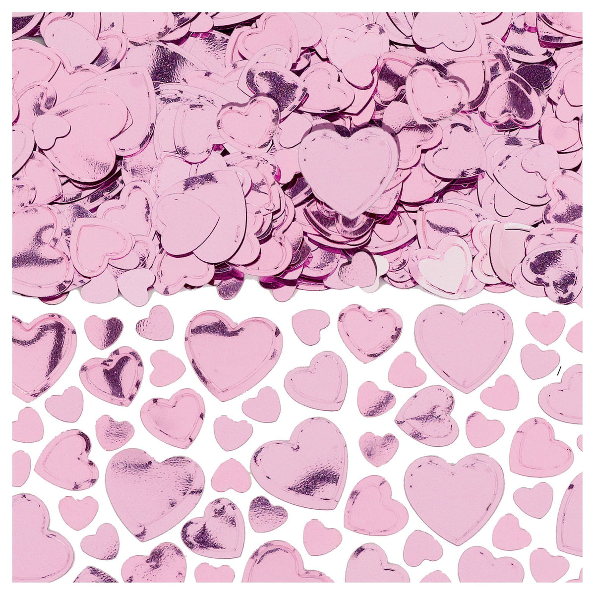 Heart Metallic Confetti Table Scatter Decoration, Pink, 2.5-oz - Pack of 12
