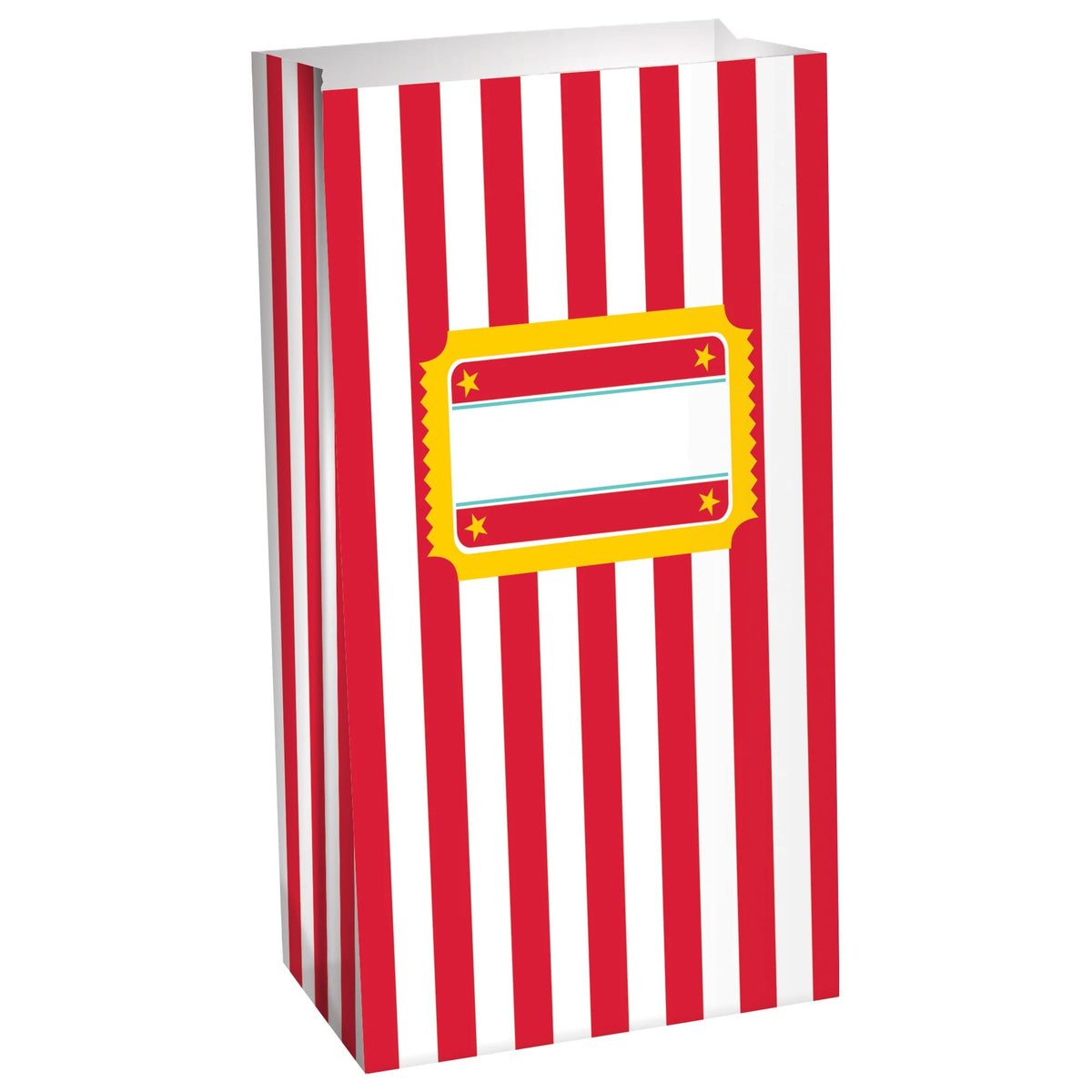 Movie Night Paper Treat Bags, Red/White, 6.5-inch, 10-ct - Pack of 12