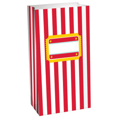 Movie Night Paper Treat Bags, Red/White, 6.5-inch, 10-ct - Pack of 12