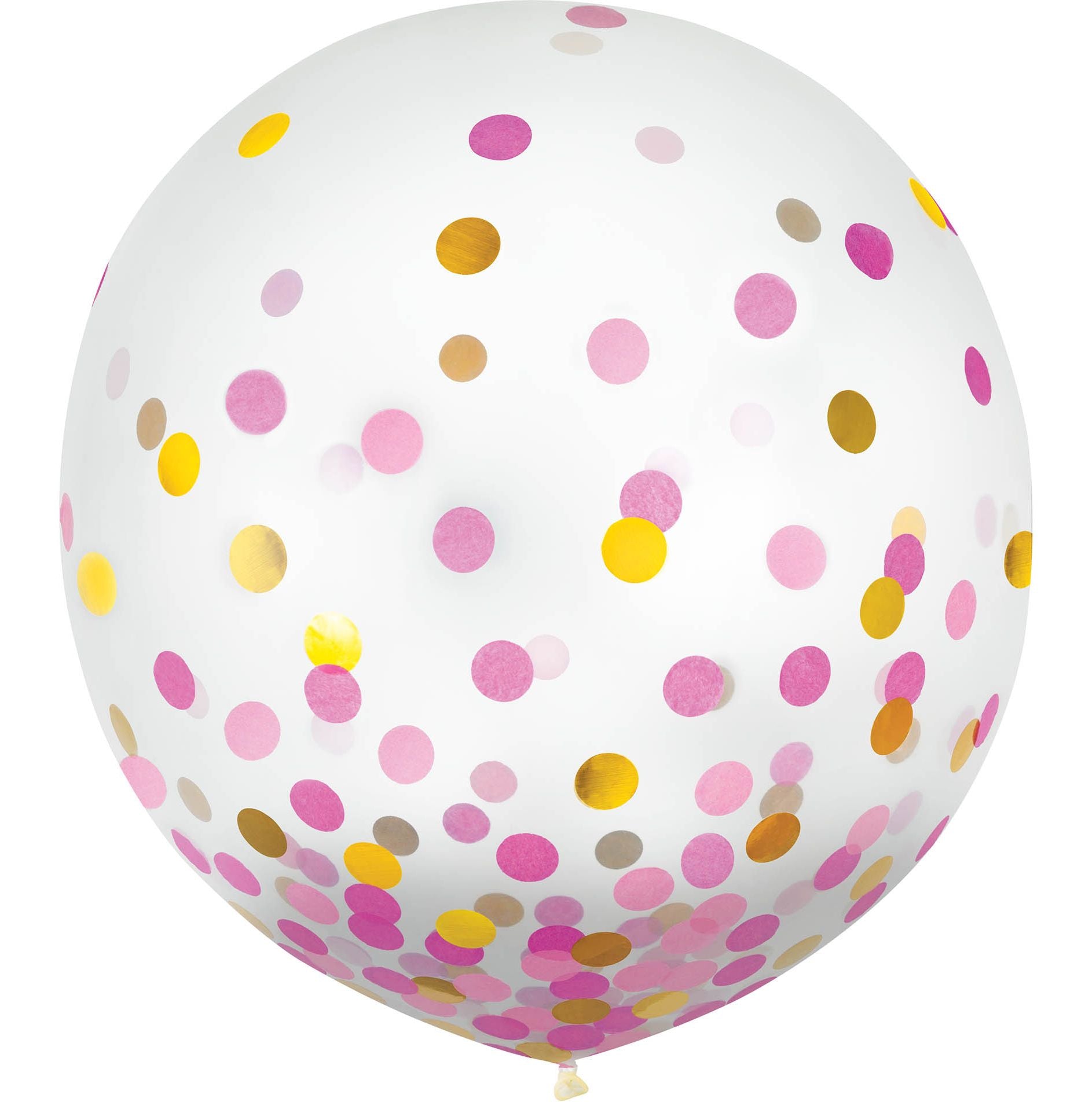Confetti Latex Balloons, Gold/Pink, 24-inch, 2-pk
