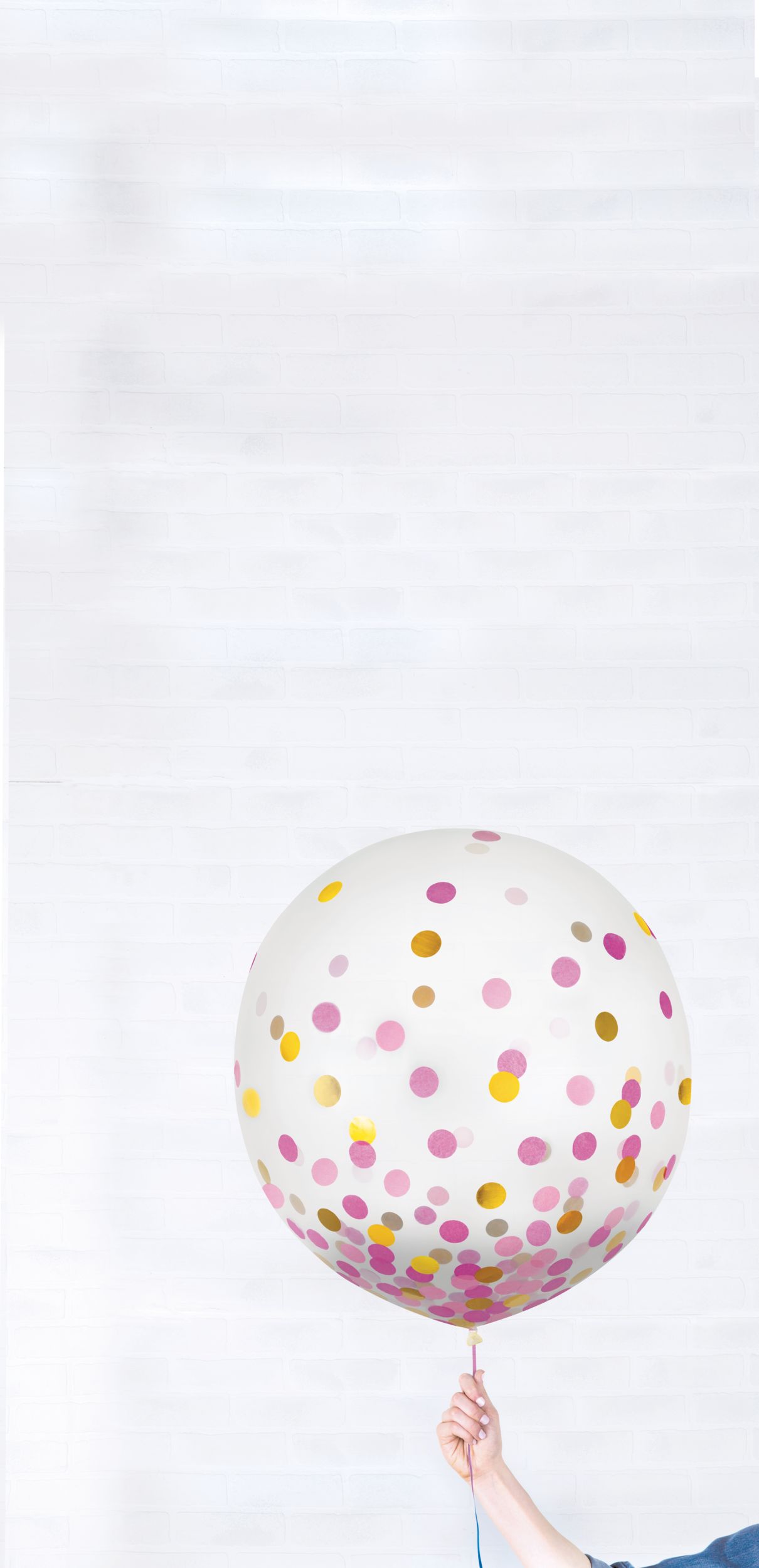 Confetti Latex Balloons, Gold/Pink, 24-inch, 2-pk