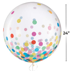 Confetti Latex Balloons, Multicolored, 24-inch, 2-pk