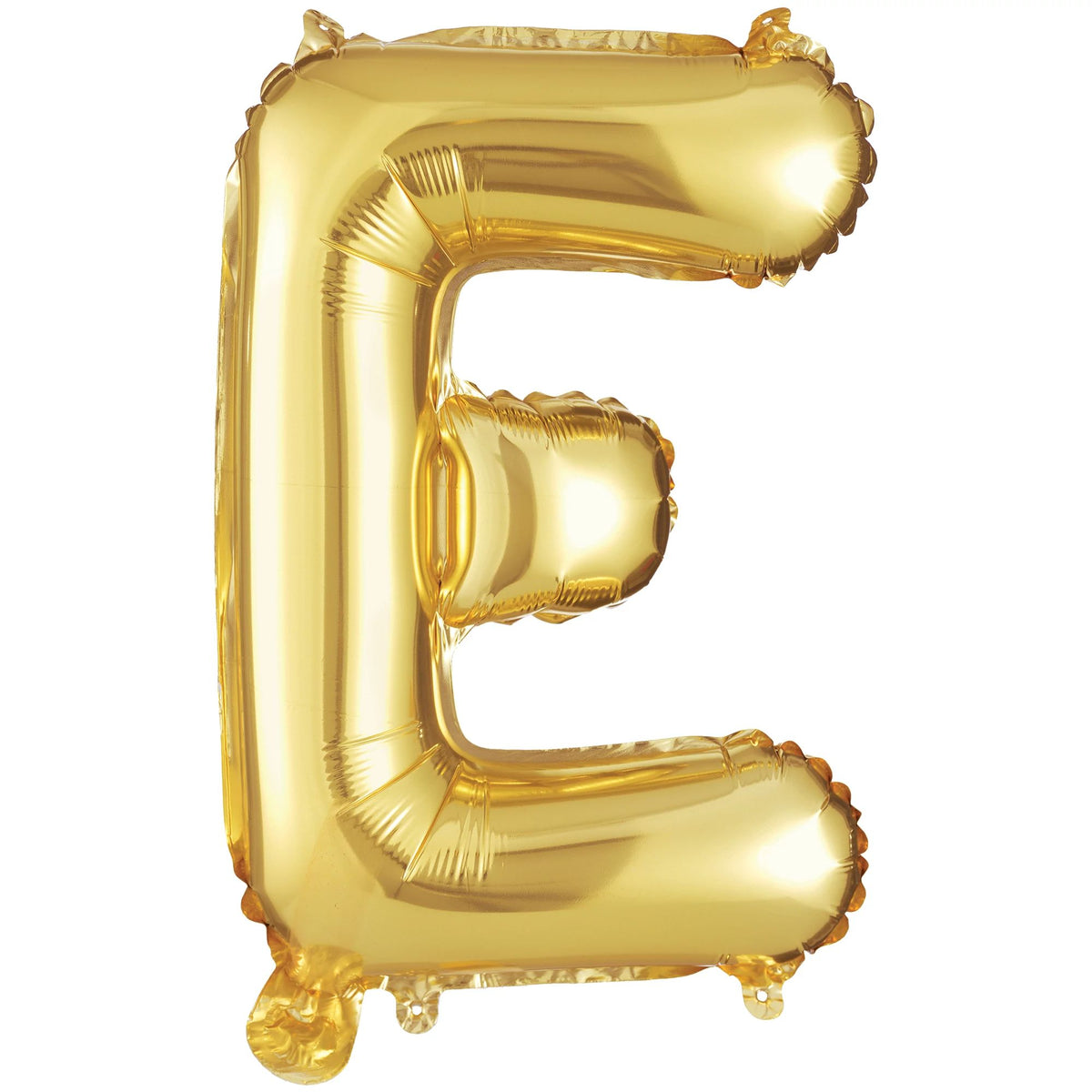 Gold Metallic Foil Letter "E" Balloon