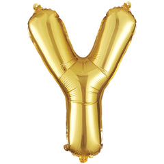 Metallic Gold Letter Y Balloon