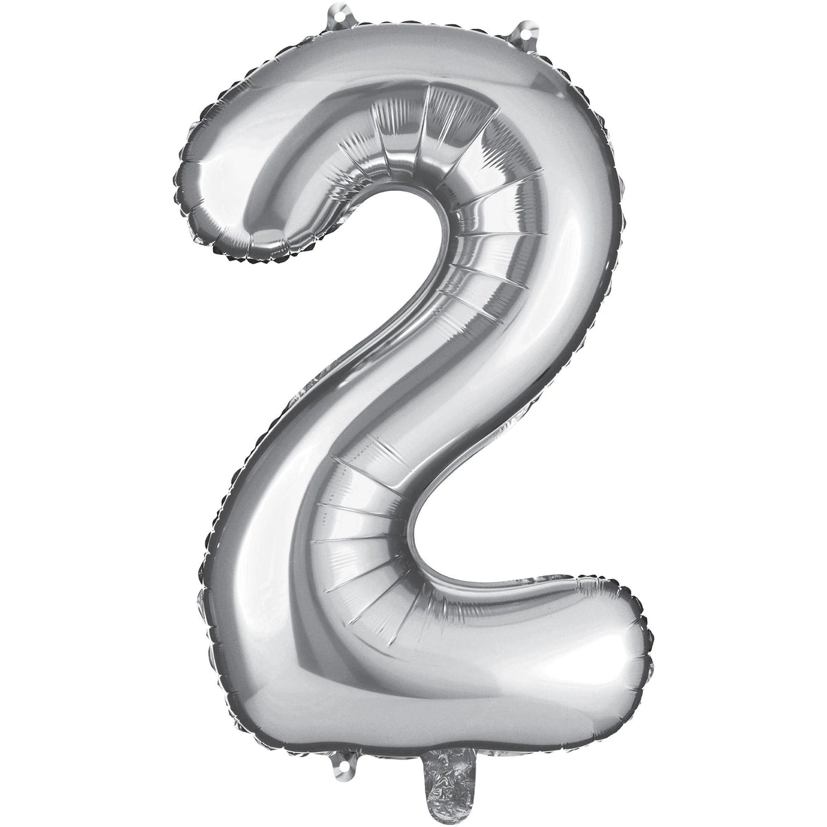 Silver Number 2 Foil Balloon
