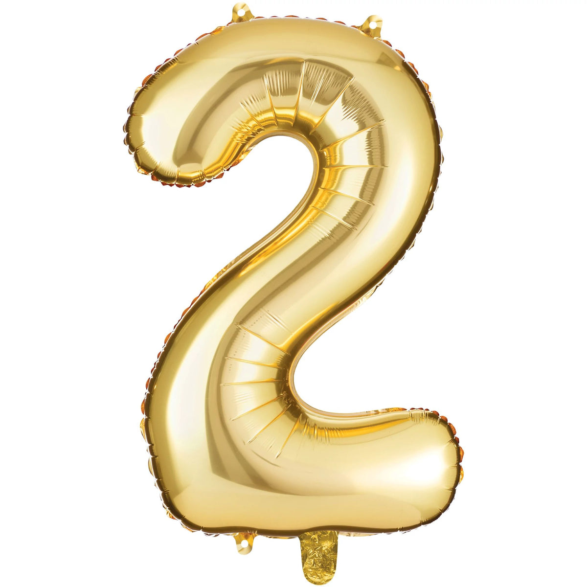 Metallic Gold Number 2 Foil Balloon