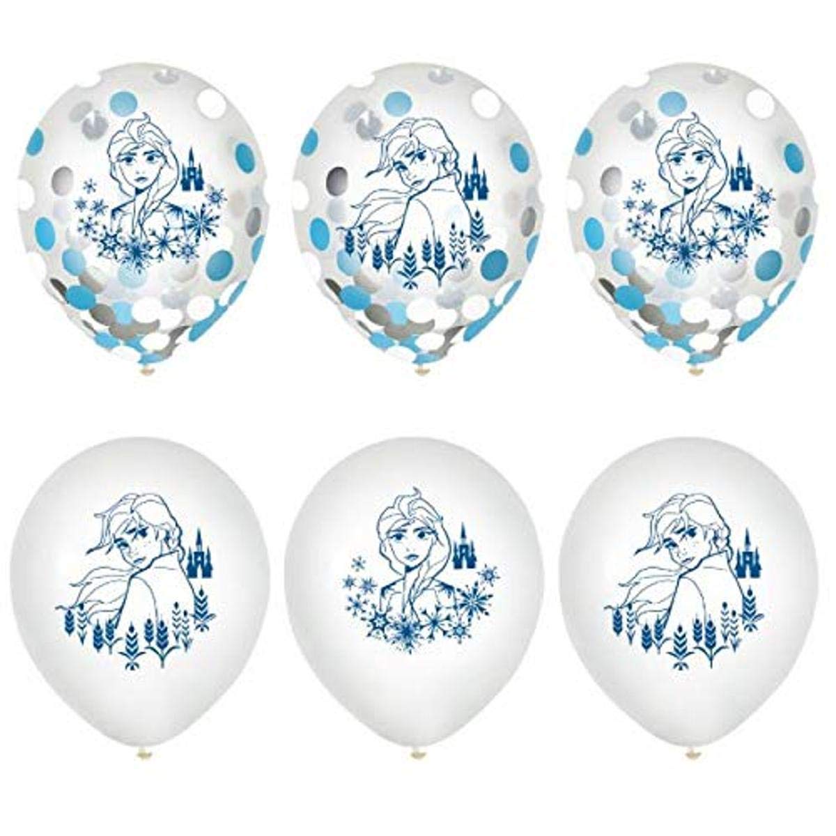 Disney Frozen Confetti Latex Balloons, 12-inch, 6-pk
