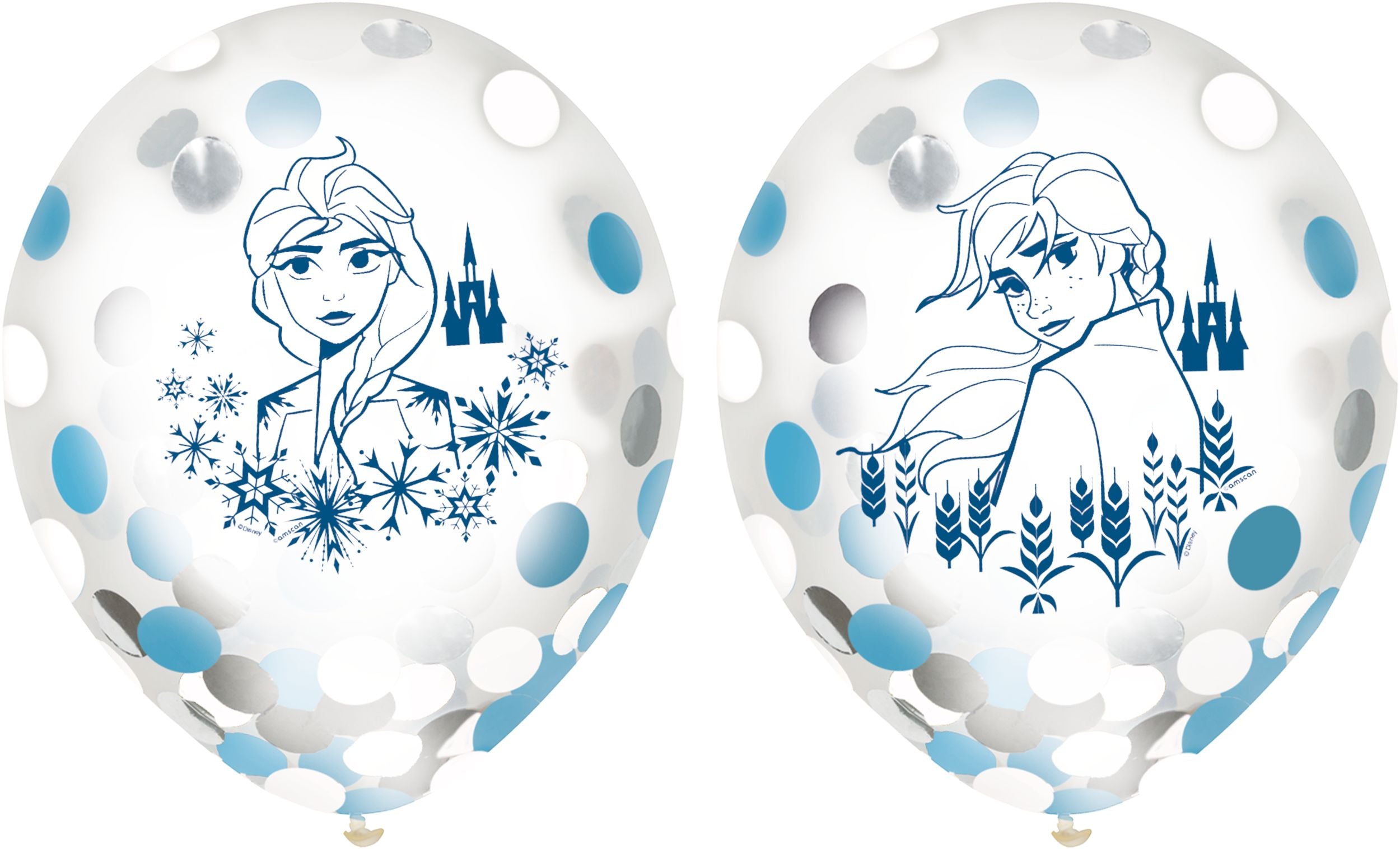 Disney Frozen Confetti Latex Balloons, 12-inch, 6-pk