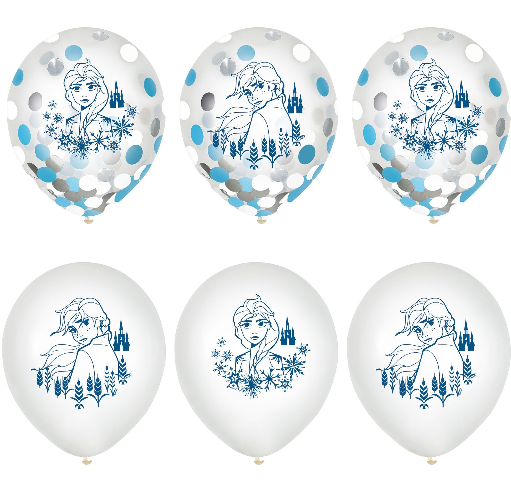 Disney Frozen Confetti Latex Balloons, 12-inch, 6-pk