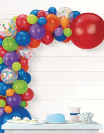 Confetti Latex Balloon Garland Arch Kit, Rainbow Colors
