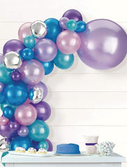Amscan Latex & Foil Balloon Garland Kit, Purple/Blue/Silver
