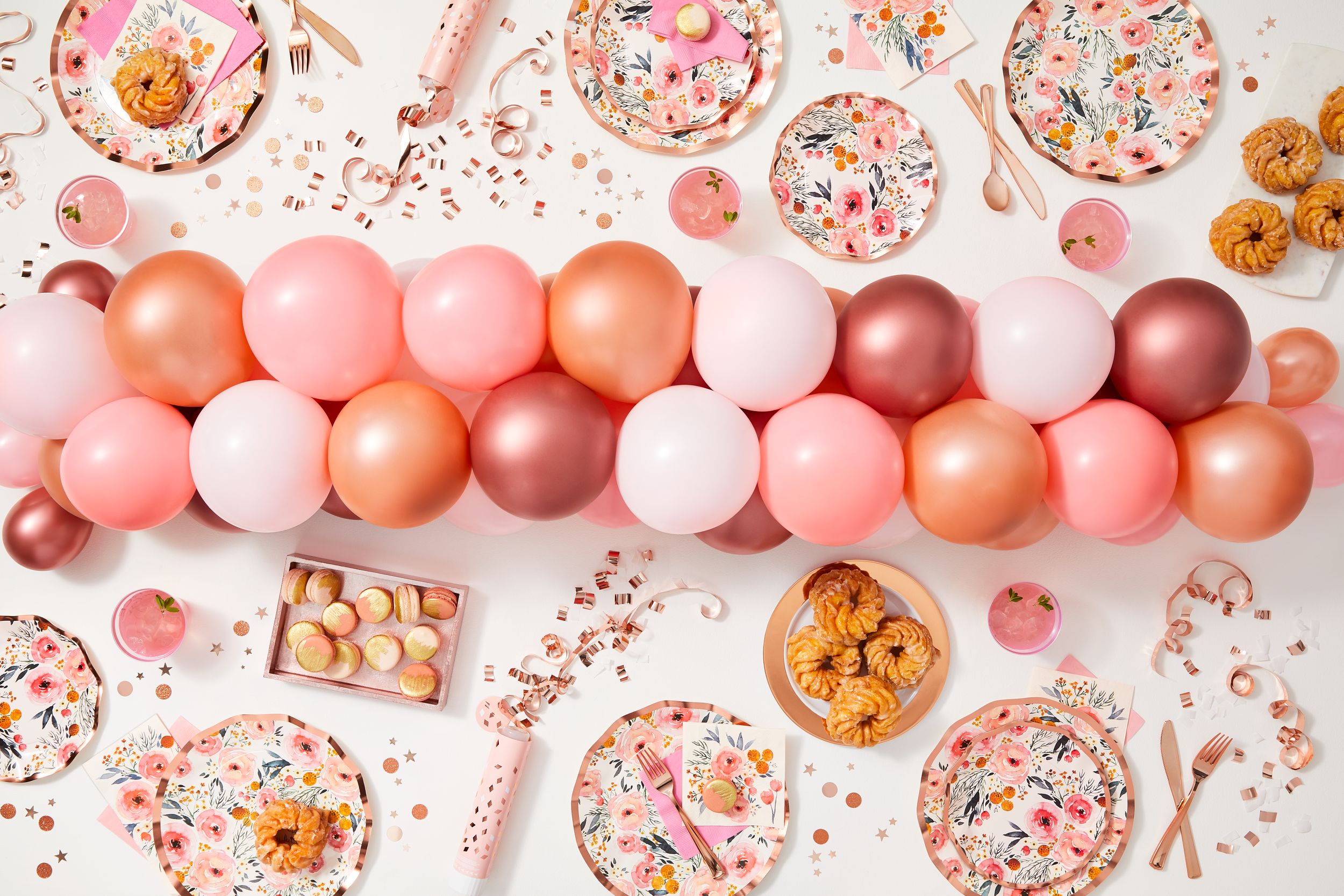 Latex Balloon Garland Arch Kit, Pink/Rose Gold, 74-count