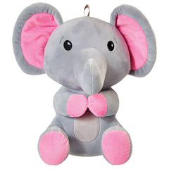 Elephant Plush Balloon Weight Accessory, Grey/Pink, 5 inch