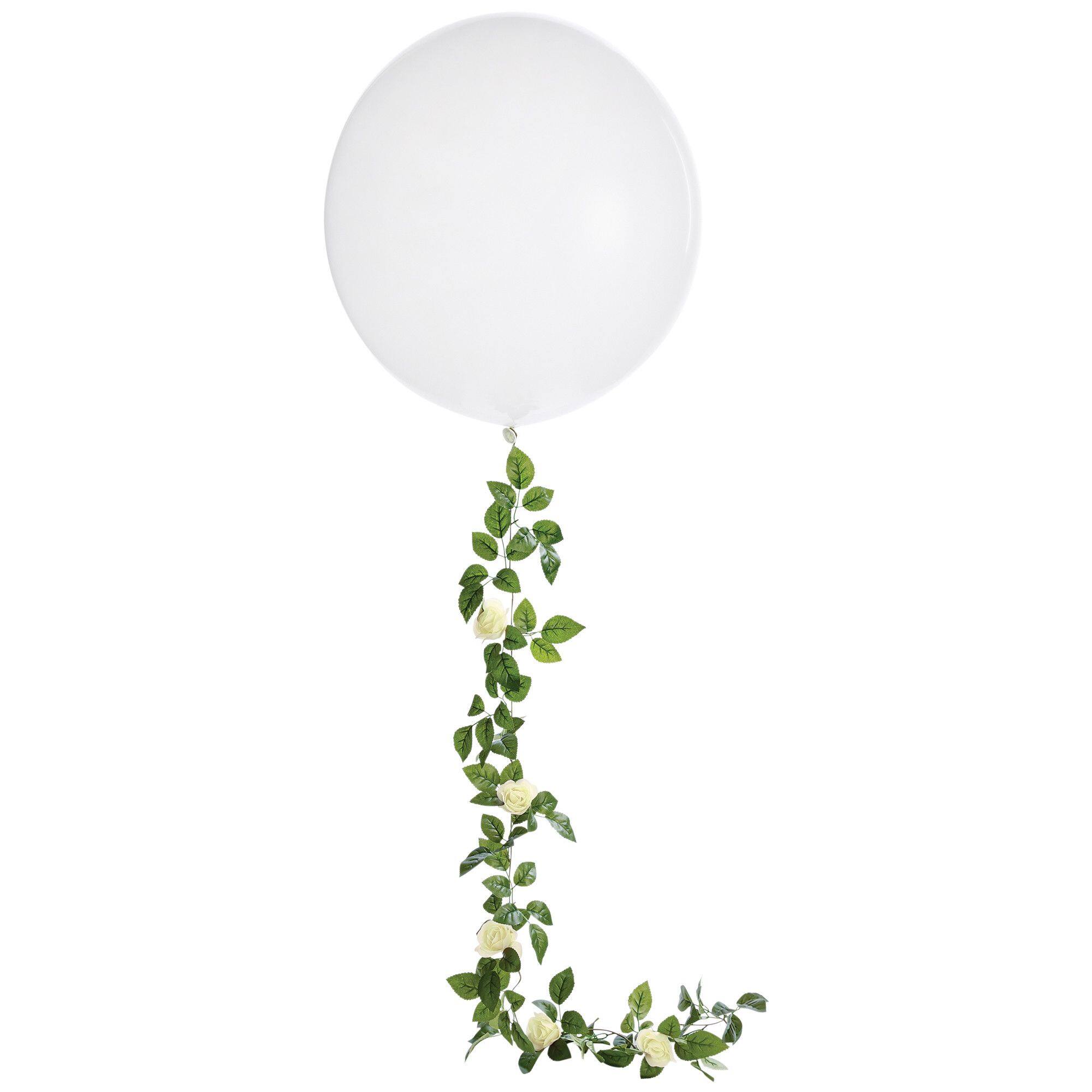 Greenery Leaves & Flowers 24-inch Balloon Tail Accessory, 6-foot