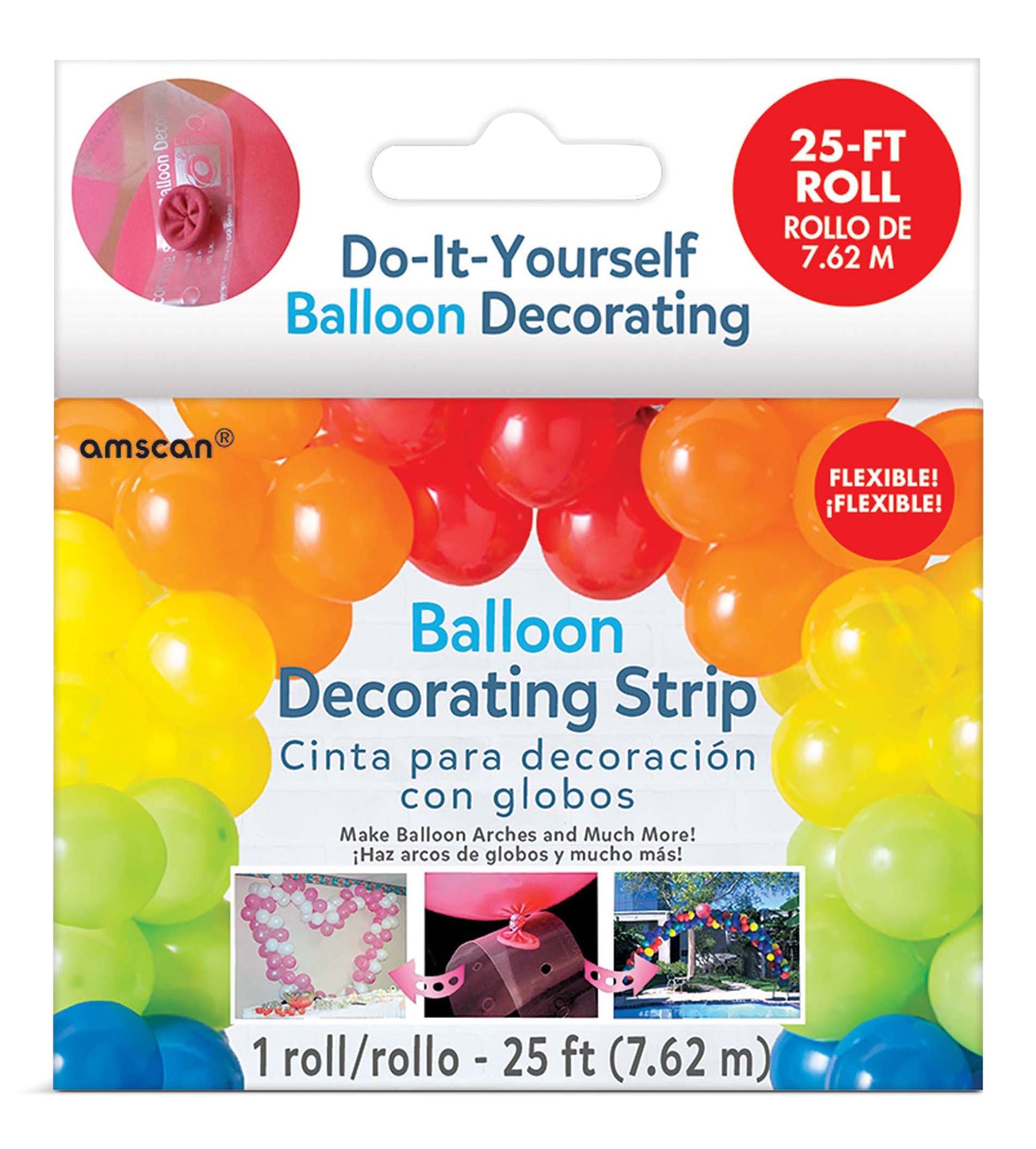 DIY Customizable Balloon Decorating Strip Roll, Clear, 25-ft
