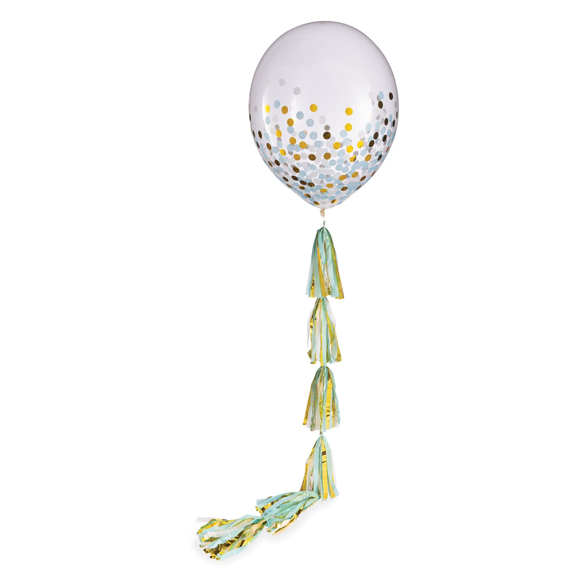 Blue/Gold Tassel Fringe 24-inch Balloon Tail, 6-foot Accessory