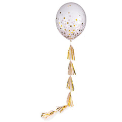 Pink and Gold Tassel 24-inch Balloon Tail Accessory, 6-foot