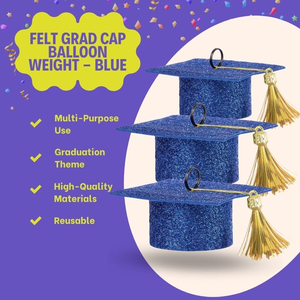 Graduation Cap Balloon Weight - Gold
