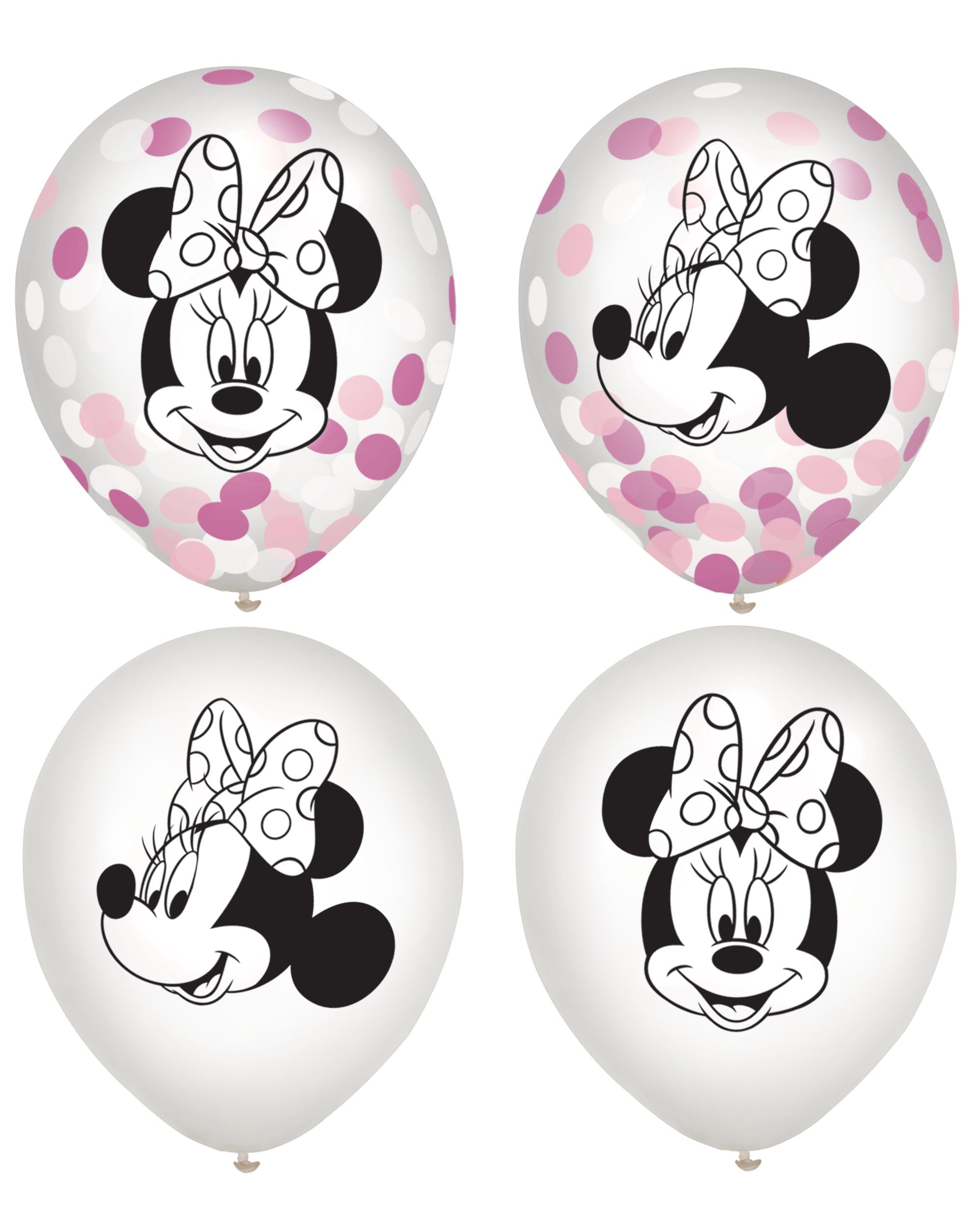 Disney Minnie Mouse Confetti Latex Balloons, 12-inch, 6-pk